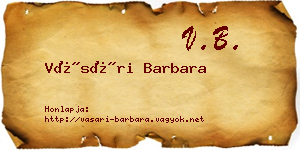 Vásári Barbara névjegykártya